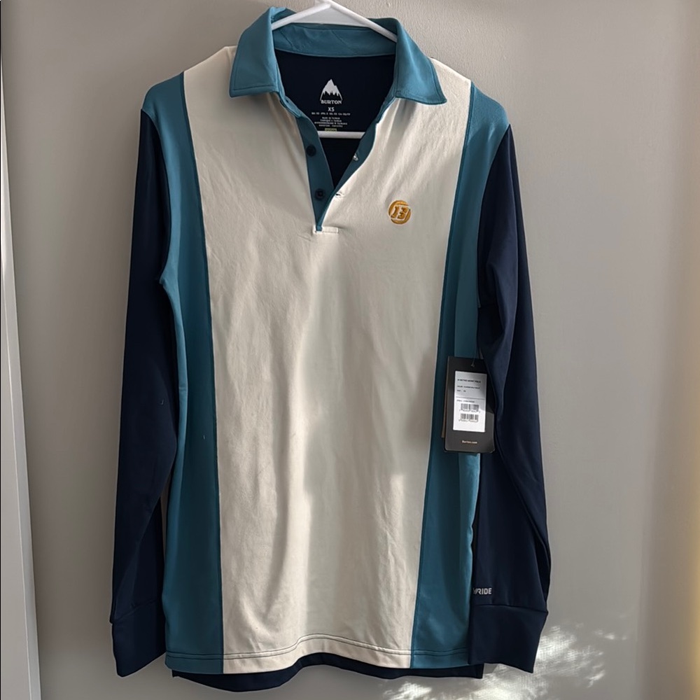 Burton Teal and Cream Long Sleeve Dry Ride - Mens XS - NWT